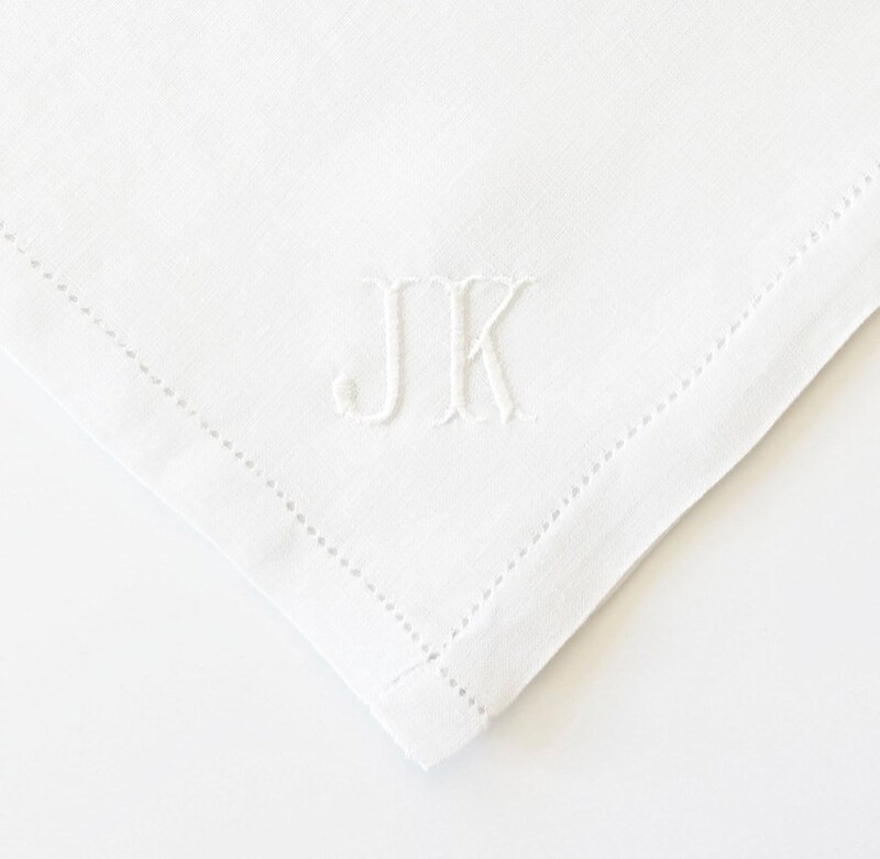 MENS CLASSIC font Embroidered Monogrammed Handkerchief, wedding handkerchief or pocket square, groomsmen gifts, father of bride or groo